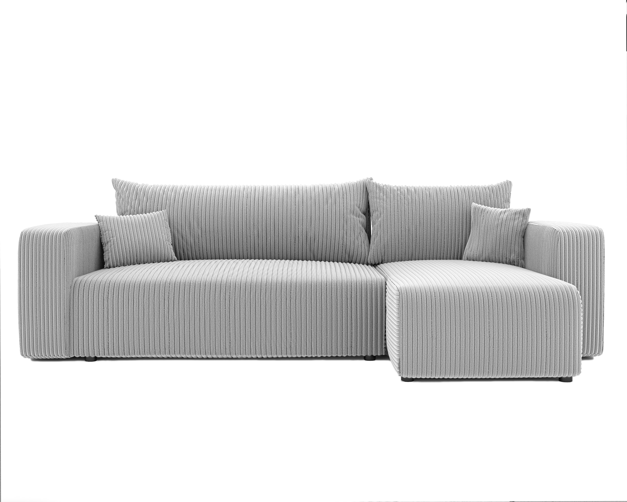 Canapé d'Angle Convertible 145x248 à Gauche ou à Droite - 3 Places Avec Espace de Rangement - Lit - Sofa Beige